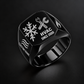 Black HVAC Split Emblem signet ring featuring an asymmetric snowflake and service-tool design, with airflow and flame shoulder details, with illustrative CUSTOM NAME and SINCE 2000