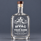 Empty 30 oz HVAC glass bottle with wooden lid and name and year preview