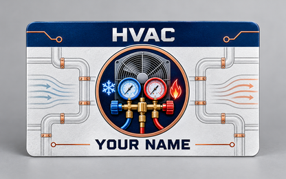 Standalone HVAC everyday dedication aluminum wallet card front