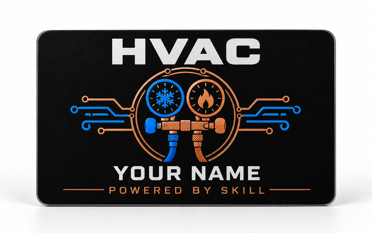 Standalone HVAC midnight pride aluminum wallet card front