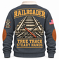 Personalized Railroader True Track Sports Sweatshirt — grey standalone back artwork detail