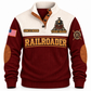 Personalized Railroader Hands Behind the Journey Sports Sweatshirt — jujube red standalone front with YOUR NAME and SINCE 2000 preview