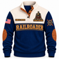 Personalized Railroader Hands Behind the Journey Sports Sweatshirt — navy standalone front with YOUR NAME and SINCE 2000 preview