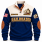 Personalized Railroader Plan Route Roll Sports Sweatshirt — navy standalone front with YOUR NAME and SINCE 2000 preview