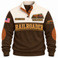 Personalized Railroader Rails for Tomorrow Sports Sweatshirt — brown standalone front with YOUR NAME and SINCE 2000 preview