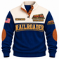 Personalized Railroader Rails for Tomorrow Sports Sweatshirt — navy standalone front with YOUR NAME and SINCE 2000 preview