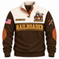 Personalized Railroader Track Crew Sports Sweatshirt — brown standalone front with YOUR NAME and SINCE 2000 preview