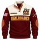 Personalized Railroader Track Crew Sports Sweatshirt — jujube red standalone front with YOUR NAME and SINCE 2000 preview