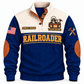 Personalized Railroader Track Crew Sports Sweatshirt — navy standalone front with YOUR NAME and SINCE 2000 preview