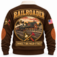 Personalized Railroader Main Street Connection Sports Sweatshirt — brown standalone back artwork detail