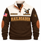 Personalized Railroader Built With Care Sports Sweatshirt — brown standalone front with YOUR NAME and SINCE 2000 preview
