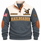 Personalized Railroader Built With Care Sports Sweatshirt — grey standalone front with YOUR NAME and SINCE 2000 preview