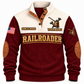 Personalized Railroader Built With Care Sports Sweatshirt — jujube red standalone front with YOUR NAME and SINCE 2000 preview