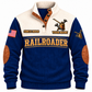 Personalized Railroader Built With Care Sports Sweatshirt — navy standalone front with YOUR NAME and SINCE 2000 preview