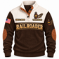 Personalized Railroader Shift Finished Sports Sweatshirt — brown standalone front with YOUR NAME and SINCE 2000 preview