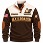 Personalized Railroader Knowledge Carried Forward Sports Sweatshirt — brown standalone front with YOUR NAME and SINCE 2000 preview