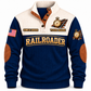 Personalized Railroader Knowledge Carried Forward Sports Sweatshirt — navy standalone front with YOUR NAME and SINCE 2000 preview