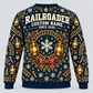 Railroader Holiday Lantern crewneck back with track wreath, lanterns and personalization placeholders