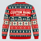Railroader Fair Isle Christmas crewneck back with illustrative name/year text