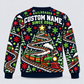 Railroader Holiday Rail Mix crewneck back with illustrative name/year text