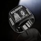 Black Railroader Twin Icons ring with illustrative CUSTOM NAME and SINCE 2000 artwork