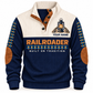 Personalized Railroader Heritage Lantern Sports Sweatshirt — navy standalone front with YOUR NAME preview