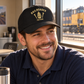 Personalized Railroader Minimal Gold Emblem Baseball Cap - black-gold lifestyle hero