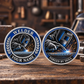 Personalized welder challenge coin with legacy laurel occupational artwork.