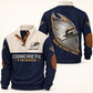 Personalized concrete finisher sports sweatshirt with heritage collar occupational artwork.