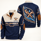 Personalized plumber sports sweatshirt with heritage collar occupational artwork.