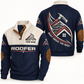 Personalized roofer sports sweatshirt with heritage collar occupational artwork.