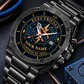 Personalized Electrician Stainless Steel Watch - Heritage Dial - Black