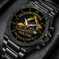 Personalized Excavator Operator Stainless Steel Watch - Heritage Dial - Black