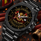 Personalized Fire Fighter Stainless Steel Watch - Heritage Dial - Black