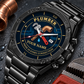 Personalized Plumber Stainless Steel Watch - Heritage Dial - Black