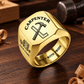 Personalized Carpenter Engraved Signet Ring - Classic Emblem - Gold