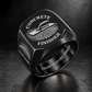 Personalized Concrete Finisher Engraved Signet Ring - Classic Emblem - Black