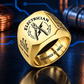 Personalized Electrician Engraved Signet Ring - Classic Emblem - Gold