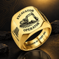 Personalized Excavator Operator Engraved Signet Ring - Classic Emblem - Gold