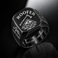 Personalized Roofer Engraved Signet Ring - Classic Emblem - Black