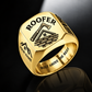 Personalized Roofer Engraved Signet Ring - Classic Emblem - Gold