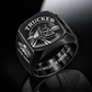 Personalized Trucker Engraved Signet Ring - Classic Emblem - Black