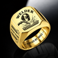 Personalized Welder Engraved Signet Ring - Classic Emblem - Gold