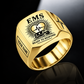 Personalized EMS Engraved Signet Ring - Sunburst Legacy - Gold