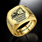 Personalized Excavator Operator Engraved Signet Ring - Sunburst Legacy - Gold