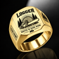 Personalized Logger Engraved Signet Ring - Sunburst Legacy - Gold