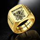 Personalized Mechanic Engraved Signet Ring - Sunburst Legacy - Gold