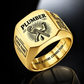 Personalized Plumber Engraved Signet Ring - Sunburst Legacy - Gold
