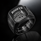 Personalized Roofer Engraved Signet Ring - Sunburst Legacy - Black