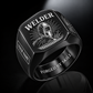 Personalized Welder Engraved Signet Ring - Sunburst Legacy - Black